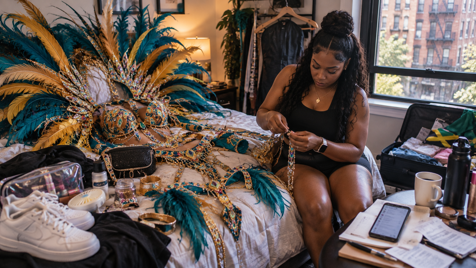 Carnival Costume Prep in a City Bedroom