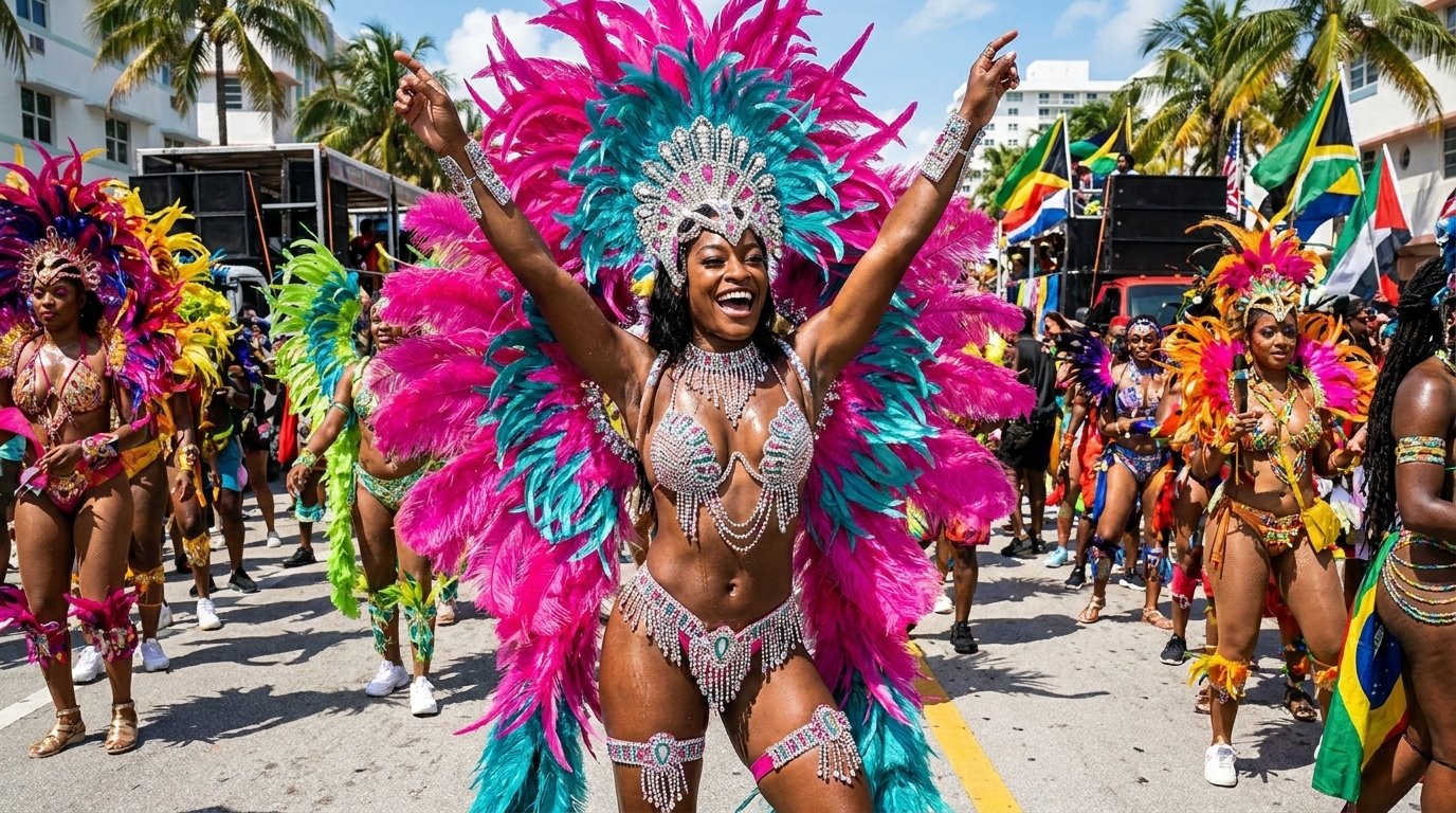 nia dancing in carnival costume