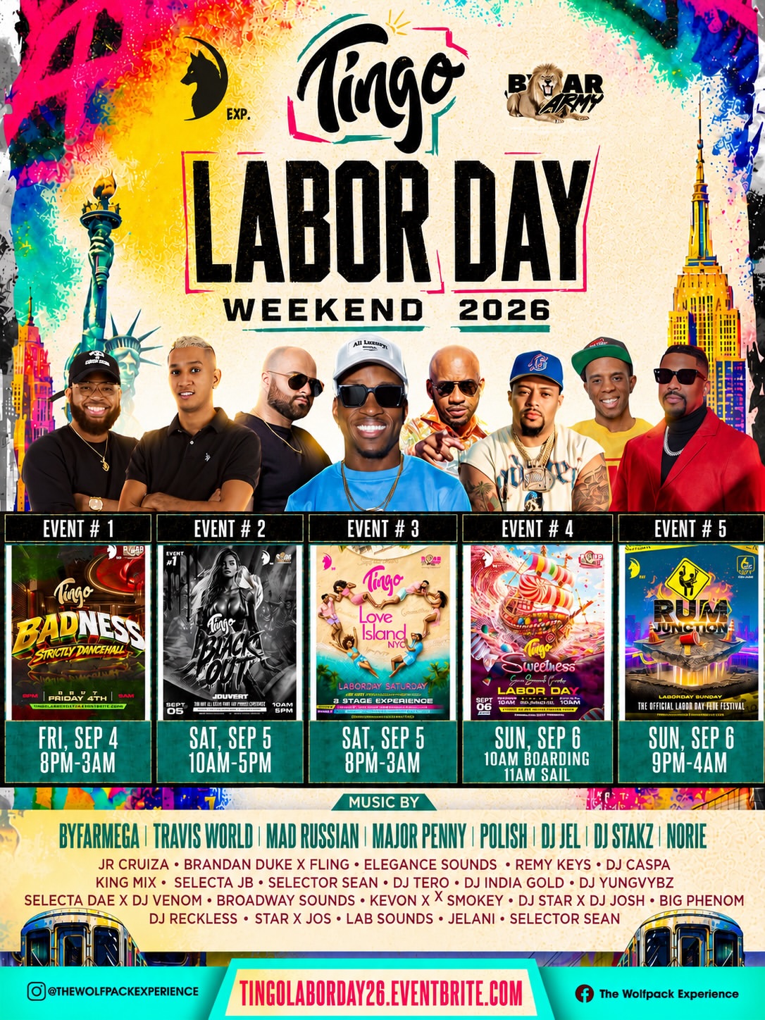 TINGO Labor Day Weekend 2026 flyer