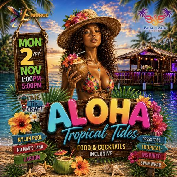 ALOHA: Tropical Tides — Tobago Carnival 2026 event flyer.