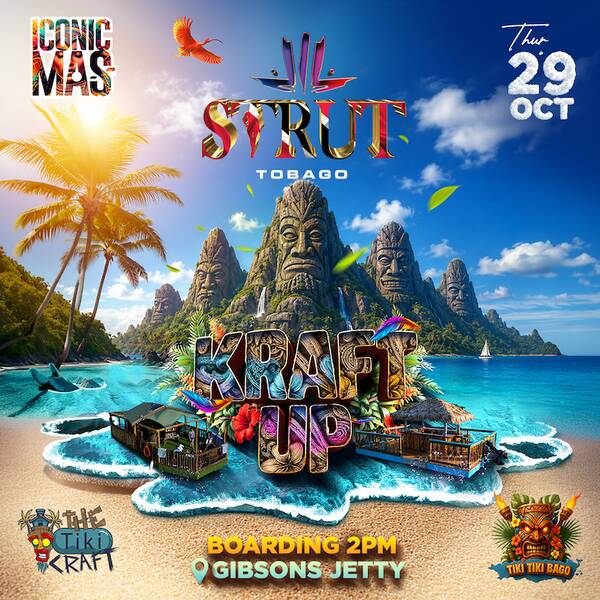 STRUT Tobago – Kraft Up — Tobago Carnival 2026 event flyer.