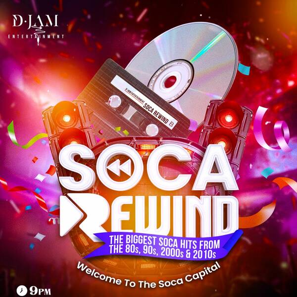 Soca Rewind — Tobago Carnival 2026 event flyer.