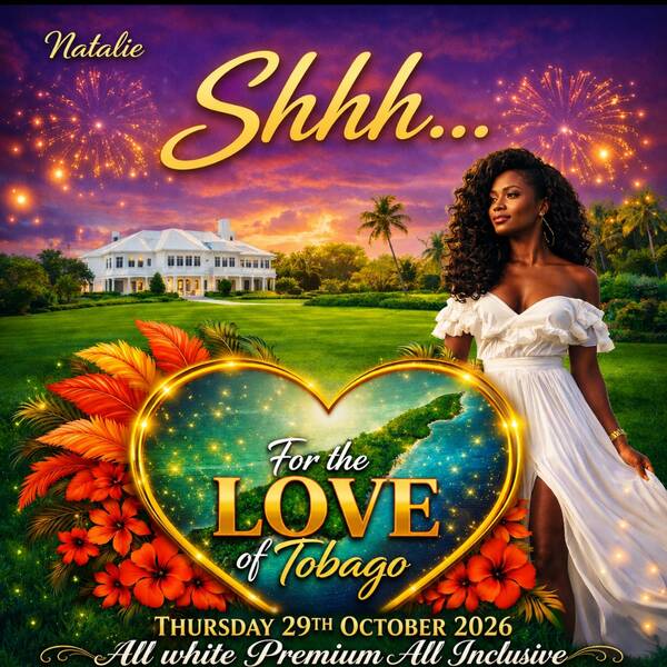 SHHH — For the Love of Tobago — Tobago Carnival 2026 event flyer.