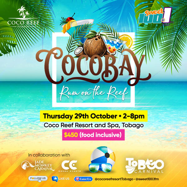 CocoBay: Rum on the Reef — Tobago Carnival 2026 event flyer.